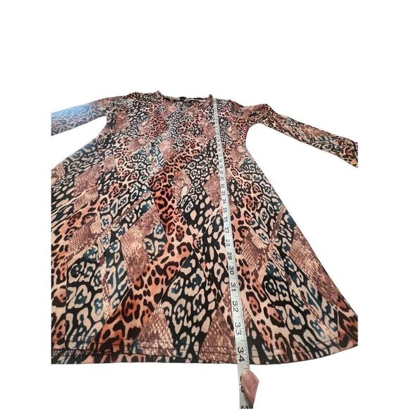 Boohoo Animal Print Puff Sleeve Shift Dress Sz 12 NWT - Picture 6 of 8